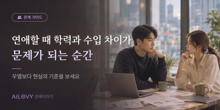 연애할 때 학력과 수입 차이가 문제가 되는 순간